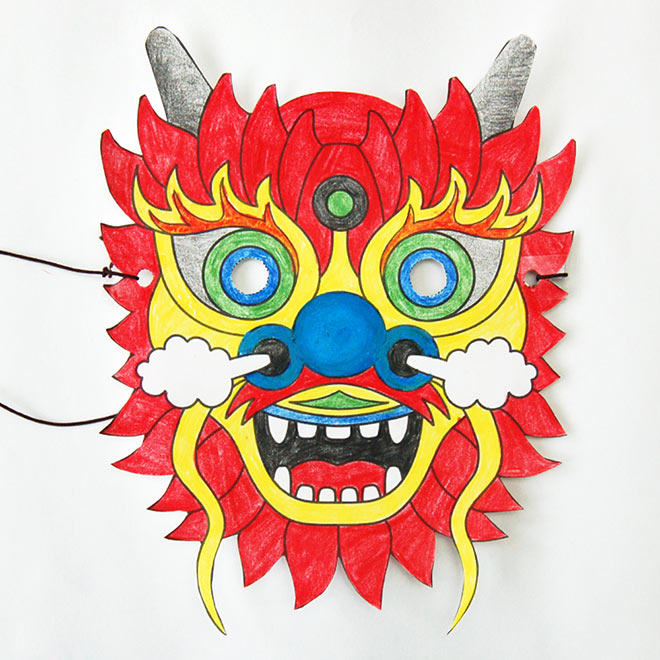 DIY Dragon Mask Printables Red Ted Art Kids Crafts 10pcs Diy Painting 