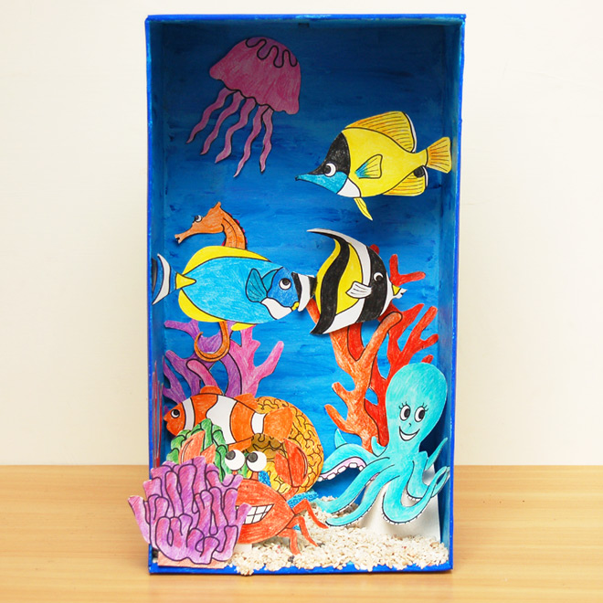 Coral Reef Habitat Diorama Kids Crafts Fun Craft Ideas Firstpalette Com