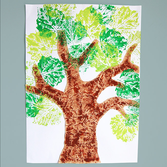 Leaf Prints Tree Kids Crafts Fun Craft Ideas FirstPalette