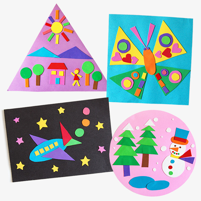 Many Shapes Picture | Kids' Crafts | Fun Craft Ideas 
