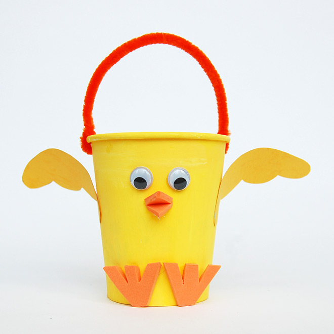 Paper Cup Chick Basket | Kids' Crafts | Fun Craft Ideas | FirstPalette.com