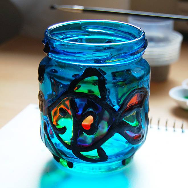 Stained Glass Jars - Fish
