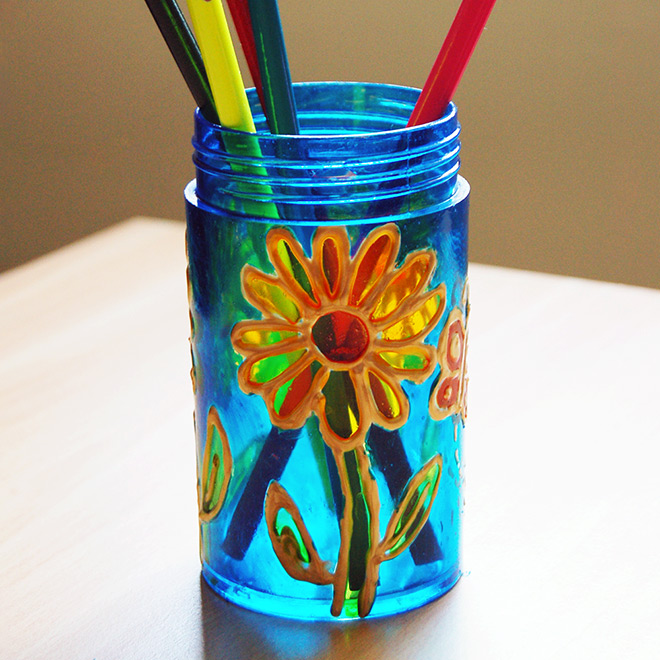 Stained Glass Jars - Pencil Holder
