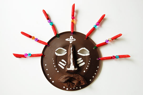African Paper Plate Mask