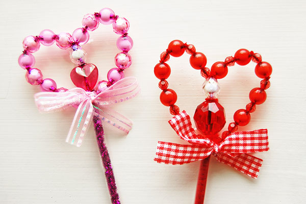 Beaded Heart Wand