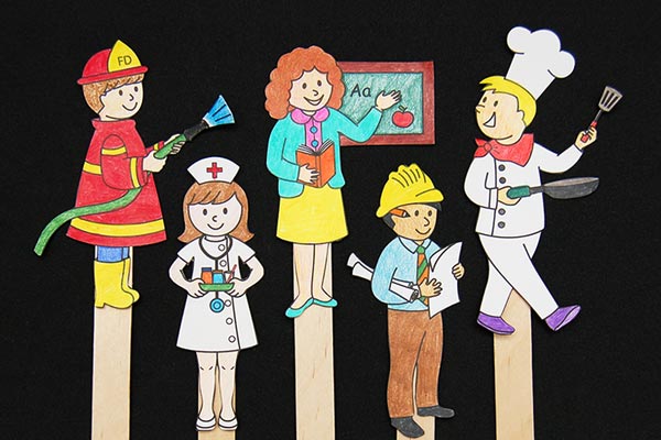 Community Helper Stick Puppets