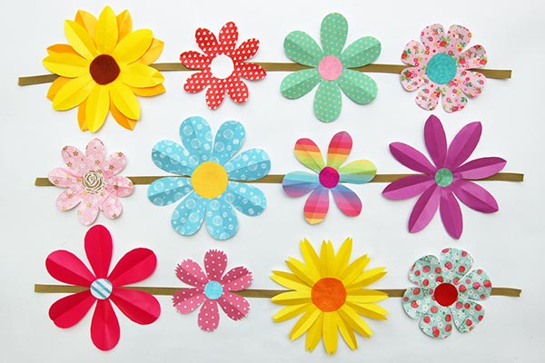 Folding Paper Flowers (5 Petals), Kids' Crafts, Fun Craft Ideas