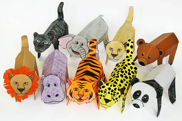 Folding Paper Zoo Animals craft