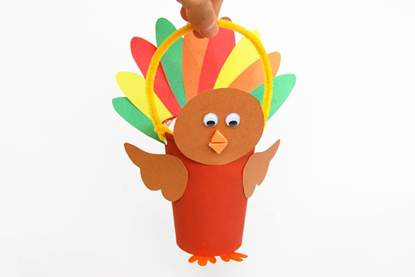 Paper Cup Turkey Basket craft