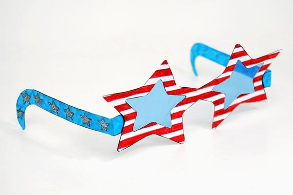 Patriotic Paper Eyeglasses craft