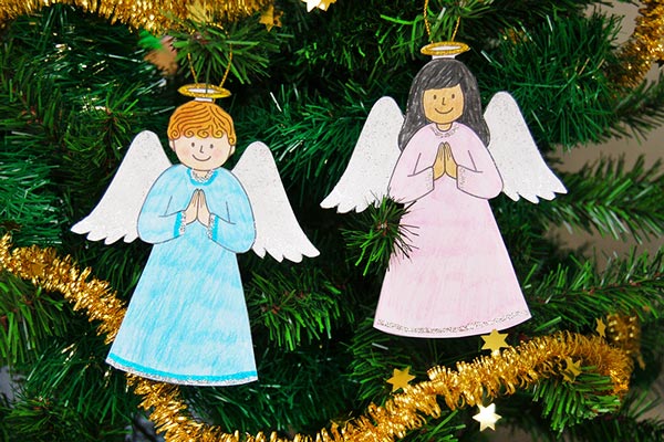 Blonde Christmas Tree Angel Ornaments Holiday Angels Baby Ornament with Wings Xmas Trees Hanging Decoration Keepsake 2020 Black Pen Included to Personalized Angel Ornaments