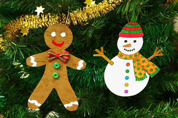 10 Whimsical Christmas Snowman Mini Tree Ornaments Ornies Hang Tags Gift Ties 