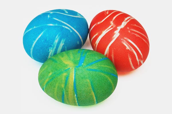 Rubber Band Dyed Eggs