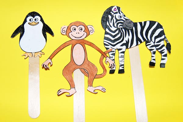 Zoo Animal Stick Puppets craft