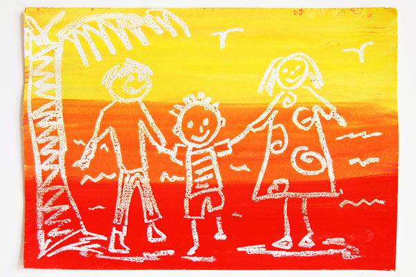 Crayon Resist Lines Kids Crafts Fun Craft Ideas