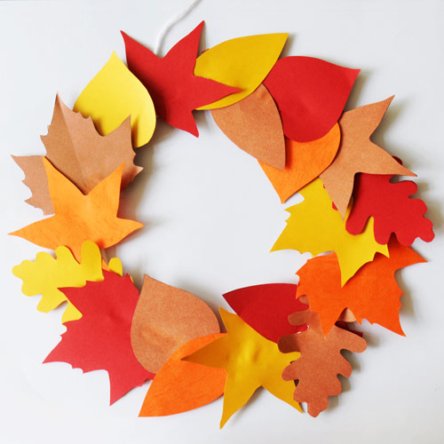 Autumn Paper Leaf Wreath - Arty Crafty Kids