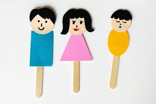 New Lollipop Wood Puppets Craft FACES or PEOPLE 