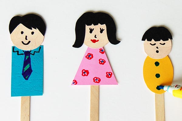 STEP 7 Family Stick Puppets