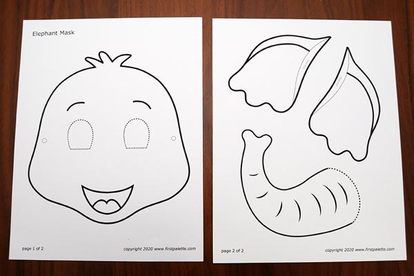 Printable Elephant Mask, Kids' Crafts, Fun Craft Ideas