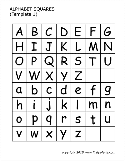 Alphabet Letter Squares Free Printable Templates Coloring Pages Firstpalette Com