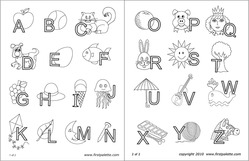 Printable Alphabet Letters Interlaced with Objects