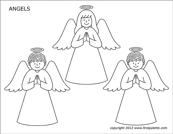 Printable Angels Coloring Page - Set 2
