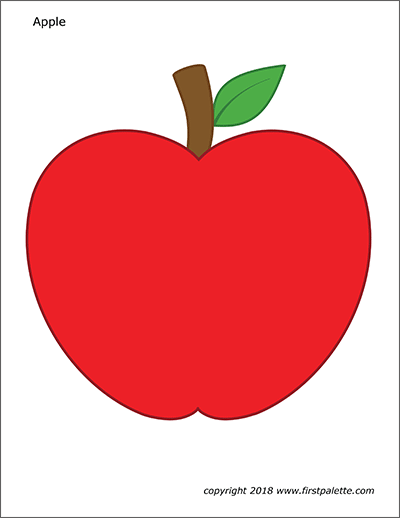 Printable Large Red Apple