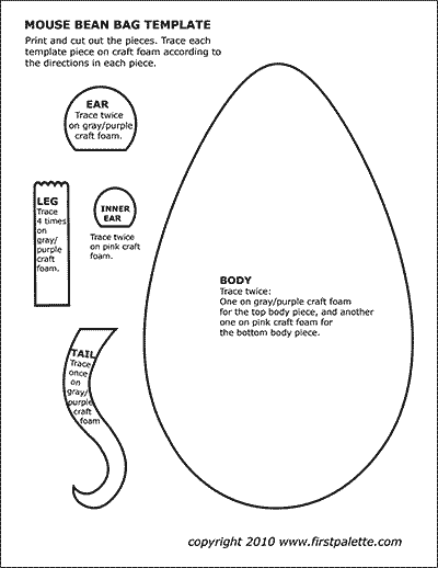 Printable Mouse Bean Bag Template