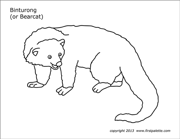 Printable Bearcat or Binturong Coloring Page