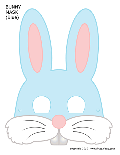 Printable Blue Bunny Mask