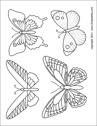 butterflies free printable templates coloring pages firstpalettecom