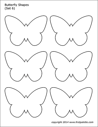 Printable Butterfly Shapes - Set 6