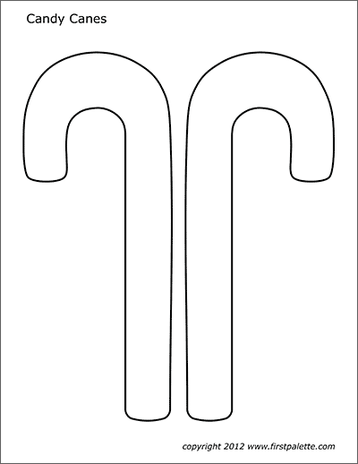 Printable Large Candy Cane Outlines