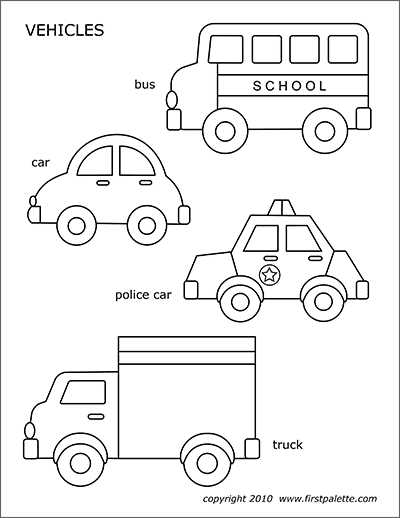 types of transportation coloring page