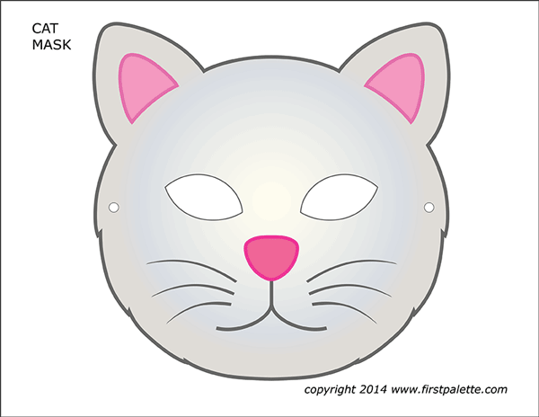 Cat Paper Mask Printable Halloween Costume Craft Activity Coloring