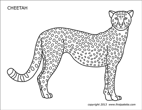 Printable Cheetah Coloring Page