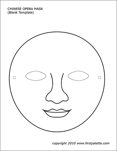 Printable Chinese Opera Mask Blank Template