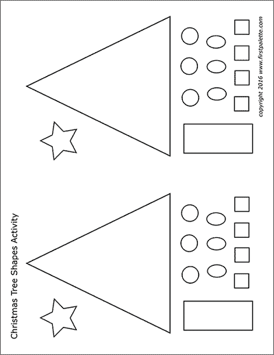 Printable Small Christmas Tree Shapes Set