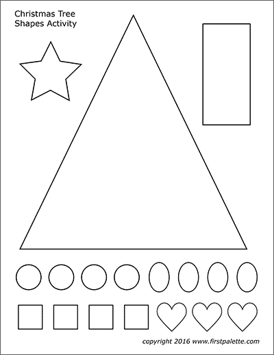 Printable Christmas Tree Shapes Set