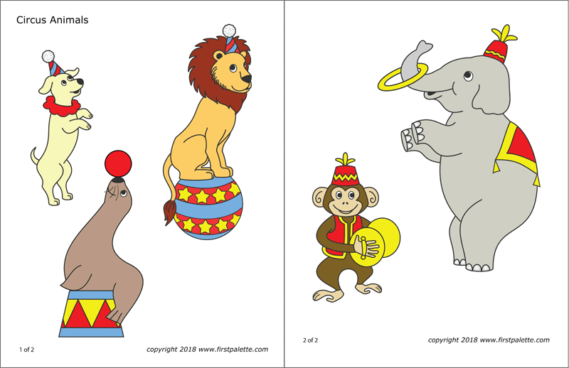 cartoon circus animals