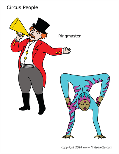Printable Ringmaster and Circus Acrobat
