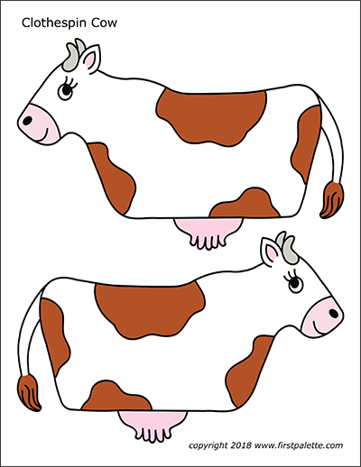 Clothespin Farm Animal Templates | Free Printable Templates & Coloring  Pages 