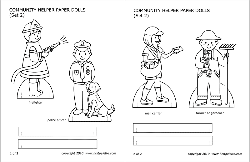 STEP 1 Community Helper Paper Dolls