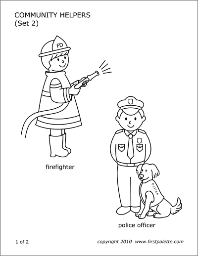 community helpers coloring pages police officer