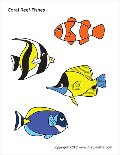 Colored Fish Printables