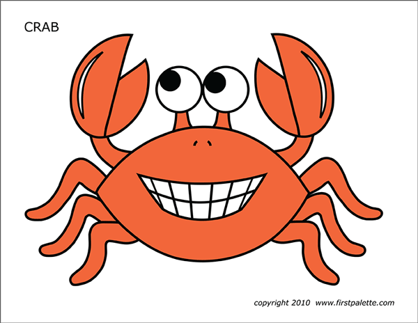 Printable Colored Crab