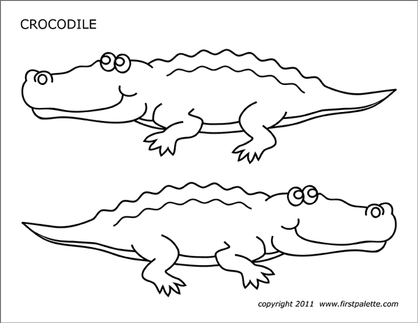 Download Crocodile | Free Printable Templates & Coloring Pages | FirstPalette.com