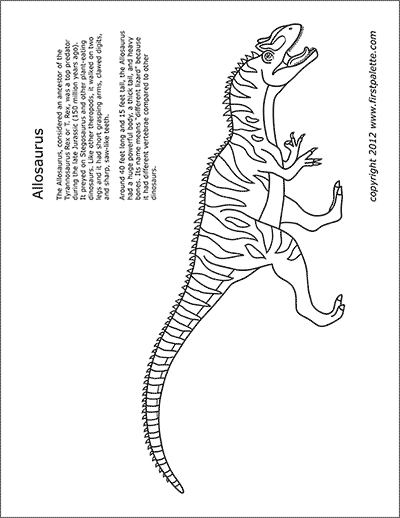 Printable Allosaurus Coloring Page