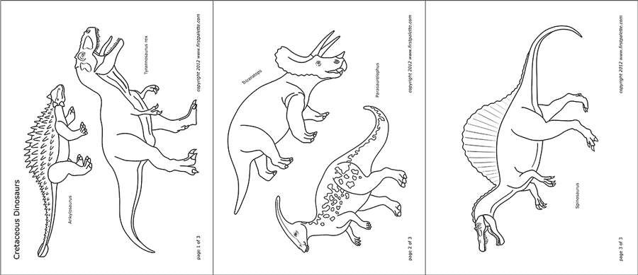 Printable Cretaceous Dinosaurs Set