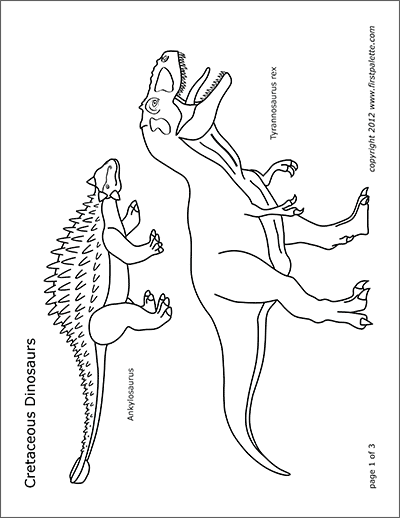 Printable Cretaceous Dinosaurs